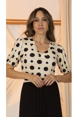 034139 - Blusa Ramany Estampada Poá  